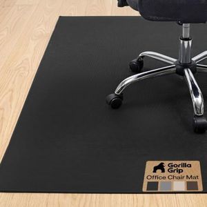 GORILLA GRIP Office Chair Mat for Hard Floors, Under Desk Rug, 46x34 Black