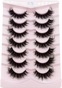 HBZGTLAD NEW 7 Pairs 25mm long lashes 100% Mink Eyelashes Soft Dramatic Volume Fake Lashes Reusable Thick False Eyelashes (G75)
