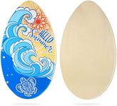 HQO LOVL Skimboard 35 inch Skim Board for Kids Adults Wooden Skim Boards with High Gloss Coat for Beach Skimboards for Beginners to Intermediate (Summer)