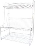 Delfinware 2300W White 3 Tier Plate Rack, 53.2 x 45 x 24.6cm