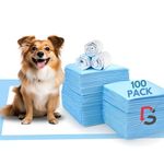 Discount Seller Puppy Pads 100 Packs (60x60cm) Large Size Multi-Layered Leakproof Puppy Training Pads, Super Absorbent and Odour Locking Puppy Pads - Anti-Slip and Disposable Pee Pads for Dogs