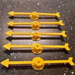 100mm Plastic Arrow Spinner & Base For Board Games - Pack of 5 (Yellow)