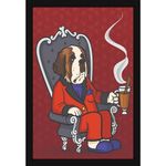 Mad Masters Dog On a Chair Cartoon Painting Aesthetic Hanging Photo Frame Decorative Item Home Decoration and Wall Decor for Living Room and Bedroom (MM 2236, 8x12 Inch, Paper, Without Plexi Glass)