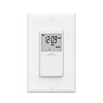 BN-LINK 7 Day Programmable in-Wall Timer Switch for Lights, Fans and Motors, Single Pole and 3 Way (Compatible with SPDT) Both Use, Neutral Wire Required, White (No Backlight)