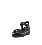 SOREL Women's Joanie IV Y Strap Wedge Sandals - Black, Sea Salt - Size 11