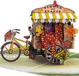 Paper Love 3D Flower Bike Pop Up Card, Handmade Fall Greeting Cards For Autumn, Birthday, Thanksgiving, Halloween, Thinking of You, All Occasion or Just Because | 5" x 7" Includes Envelope and Note Tag