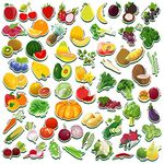 59 PCS Fruits & Veggies Magnets, Colorful Vegetable and Fruit Fridge Magnets