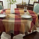 SASTYBALE Checkered Tablecloth 60 Inch Round Table Cloths Spillproof Anti-Shrink Soft and Wrinkle Resistant Decorative Fabric Table Cover for Kitchen Dinning Tabletop Outdoor(Round,Red)