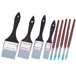 OLYCRAFT 9Pcs Black Silicone Paint Brush Set with Wooden Handle Color Shaper Tool Water Based Painting Brush Tool Shaping Modeling Wipe Out Tools for Sculpture Pottery-2.5/4/5/6.3cm