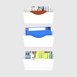 3 Pockets Magnetic File Holder for File Cabinets, Refrigerator, Whiteboard, Magnetic Paper Organizer, Magnetic Mail or Folder Holder,Magnetic Magazine Rack,Wall Mount Hanging Mail Organizer (white)