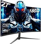 Gawfolk 27" Curved Gaming Monitor 165Hz, 144Hz PC Monitor 1ms Full HD 1080P, 1800R Frameless Computer Monitor