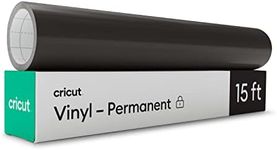 Cricut Premium Permanent Vinyl Roll (12 in x 15 ft), Weather-Resistant, Dishwasher-Safe & Fade-Proof, Compatible with Cricut Cutting Machines, Create Signs, Labels, & Personalize DIY Project, Black