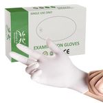 AM Safe x Latex Gloves | Medical Grade 4g | White | Food Grade | CE Approved | Non Sterile | Medical Examination | All-Purpose | Powdered | Cleaning |Examination Gloves | 40 pcs |Large