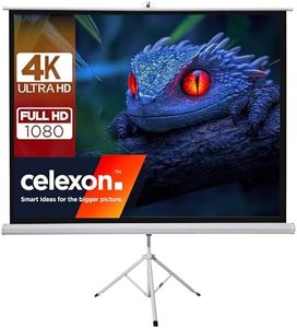 celexon Basic Écran de projection portable sur trépied - Montage et démontage en quelques minutes – Idéal pour le home cinéma, le bureau, les présentations ou l'école – 200 x 200cm – 110" pouces – 1:1