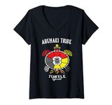 Womens Abenaki Turtle Native American Indigenous Medicine Wheel V-Neck T-Shirt