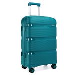 Kono 24 inch Medium Check in Luggage 66L TSA Lock Lightweight Polypropylene Hard Shell Suitcase (Turquoise,65cm)