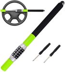 Tevlaphee Steering Wheel Lock, Car Lock Anti Theft Keyless Extendable Retractable Password 5 Coded Combination Lock, Heavy Duty Universal Fit (Green)