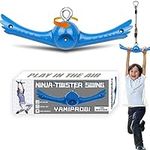 YAMIPROBI Ninja-Twister Swing Spins Set: Slackline Attachments - 360° Handle Twist-Spin Flips Toy Activate Ninja Powers - Ninja Warrior Accessories - Kids Ninja Hang Toys for Playground Backyard