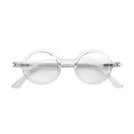 LONDON MOLE Eyewear | Moley Reading Glasses | Round Glasses | Cool Readers | Stylish Reading Glasses | Men's Women's Unisex | Spring Hinges | Transparent | + 3.0 magnification