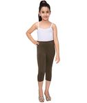 Robinbosky Premium Girls Capri Brown Leggings (9-10 Years (32) Dark Chocoate)