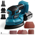 Cordless Detail Sander for Maki-ta, 5-in-1: Random Orbital, Fine, Detail, Contour, and Finger Sander, Dust Collection Box, 6 Additional Attachments, 24 Sandpapers, Without Battery or Charger