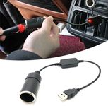 ZBGUN 1 PC 5V to 12V Car Driving Recorder Cable, Waterproof Vehicle Cigarette Lighter Accessories, Universal Durable Automotive Power Supply Adapter Wire Replacement for Trucks SUVs Cars (Black)