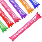100 Pcs Custom Round Head Boom Sticks Thunder Sticks with Single-Color Logo/Text/Image,Personalized Cheering Sticks,Team Cheerleading Spirit Stick,Clapper Inflatable Noise Maker,Sports Supply
