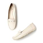 Marc Loire Women Soft Comfortable Flat Loafers for Casual & Office Wear (Cream, Numeric_3)