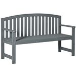 Outsunny 4.7Ft Garden Bench, 2 Seater Outdoor Patio Seat with Slatted Design for Park, Yard, Indoor, Grey