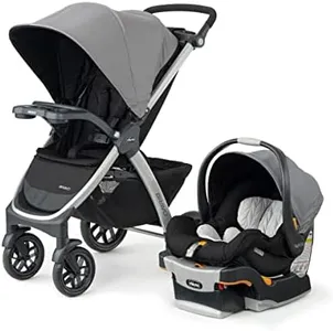 Chicco Bravo 3-in-1 Trio Travel System, Quick-Fold Stroller with KeyFit 30 Infant Car Seat and base | Camden/Black