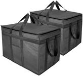 APPINC 2 Packs Insulated Shopping Bags Food Delivery Bag Thermal Grocery Bag（23” x 15” x 14” Ziper Closure Insulation Layer Sikp Dishes Catering Uber Eats Doordash