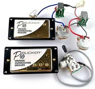 1 Set ProBucker Alnico Bridge&Neck Pickups with Pro Wiring Harness Pots&3 Way Switches for electric guitar (Gold Black Ring)