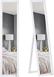 HOMCOM Full Length Mirror, Floor Standing or Wall-Mounted Long Mirror, Rectangular Full Body Mirror for Bedroom, Living Room, White