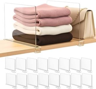 Shelf Dividers Purse Organizer for Closet: 16-Pack Acrylic Bag Storage Organizer for Handbags, Clutches, Clothes, Sweater, Towel