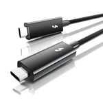 [Intel Certified] Thunderbolt 3 Cable 2.3ft/0.7m, 5K/4K@60Hz, 40Gpbs Data Transfer, 100W Charging, Short USB-C to USB C Cable, Compatible with MacBook, Docking, Dell, iPad Air 4, Pro 2023