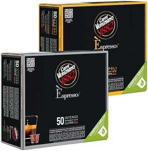 Caffe' Vergnano Medium Roast Espresso Bundle - Original Line Machine Compatible Arabica Robusta Italian Coffee For Nespresso Coffee Machines, Intenso & Napoli - 50 of Each Flavor (100 Capsules)