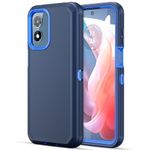 Jiunai for Moto G Play 2024 Case, 2 in 1 Dual Layer Heavy Duty Port Protection Shockproof Protective Cover Tough Sport Dust Proof Matte Rugged Cell Phone Case for Motorola Moto G Play 2024 6.5'' Blue