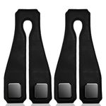 2 PCS Car Seat Back Hooks, Double Headrest Hooks for Purse and Bag Storage, Car Hanger Organizer for Handbags, Groceries, Coats, and Mobile Phone Holder (Black)