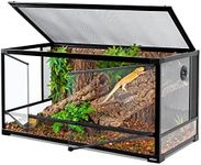 OIIBO 70 Gallon Reptile Large Terrarium Full Vision Glass Tank,Bearded Dragon Cage Double Hinge Door with Screen Ventilation Large Reptile Ball Python Lizard Tank 40"x20"x20" (Knock-Down)