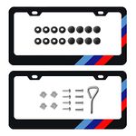 Xnqdre 2 Pack Newest Tri-Color Sport License Plate Frame, Aluminum Alloy 3 Color License Plate Cover Holder Compatible for All BMW License Plates. (M 3 Color Sport)