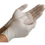 100 (1 Box) x Latex Powder Free Gloves Disposable Food Medical Garages etc. (MEDIUM)