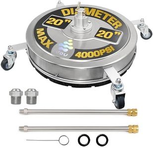 EDOU Direct Pressure Washer Surface Cleaner 20" with Wheels | Stainless Steel | Heavy Duty | 4,000 PSI Max Working Pressure | Includes: 2 Pressure Washer Extension Wand Attachments