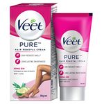 Veet Pure Hair Removal Cream for Women With No Ammonia Smell, Normal Skin - 30g | Suitable for Legs, Underarms, Bikini Line, Arms | 2x Longer Lasting Smoothness than Razors