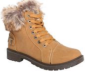 CORE COLLECTION Ladies Faux Fur Grip Sole Winter Warm Ankle Womens Boots Trainers Shoes Size 3-8 (Camel, Numeric_5)