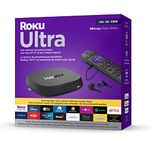 Roku Ultra 2022 4K/HDR/Dolby Vision Streaming Device and Roku Voice Remote Pro with Rechargeable Battery, Hands-Free Voice Controls, Lost Remote Finder and Private Listening, Black