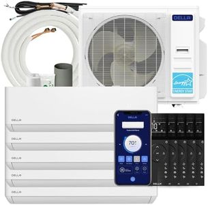 DELLA 42K BTU ODU 22 SEER2 208-230V Multi Zone AC 5 Zone (5 * 9K BTU) Mini Split Cools Up to 2000 Sq.Ft, Works with Alexa and Wifi, Energy Star, Pre-Charged Heat Pump,16ft Installation Kits