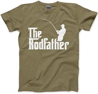 The Rodfather - Fathers Day Dad Father Gift - Mens T-Shirt, Khaki, 3XL