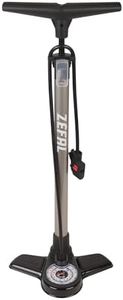 ZEFAL Profil Max FP20 - Pompe à pied vélo - Manomètre et Raccord Intuitif Z-Switch, Argent