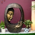 EXPLEASIA Buddha face Shower Water Fountain for Home, Office, Garden Water Fountain for Home, Water Fountain for Garden, Fountain for Living Room (CopperGold)