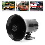 BigKing Car Siren Vehicle Horn, Fire Siren Horn Speaker, Car Warning Alarm, Universal Car 3‑Tone Sound Auto Megaphone Loud Speaker, 115dB 50W